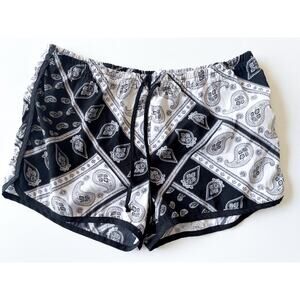 Women's Cotton On Silky Black and White Lounge Shorts Size Large